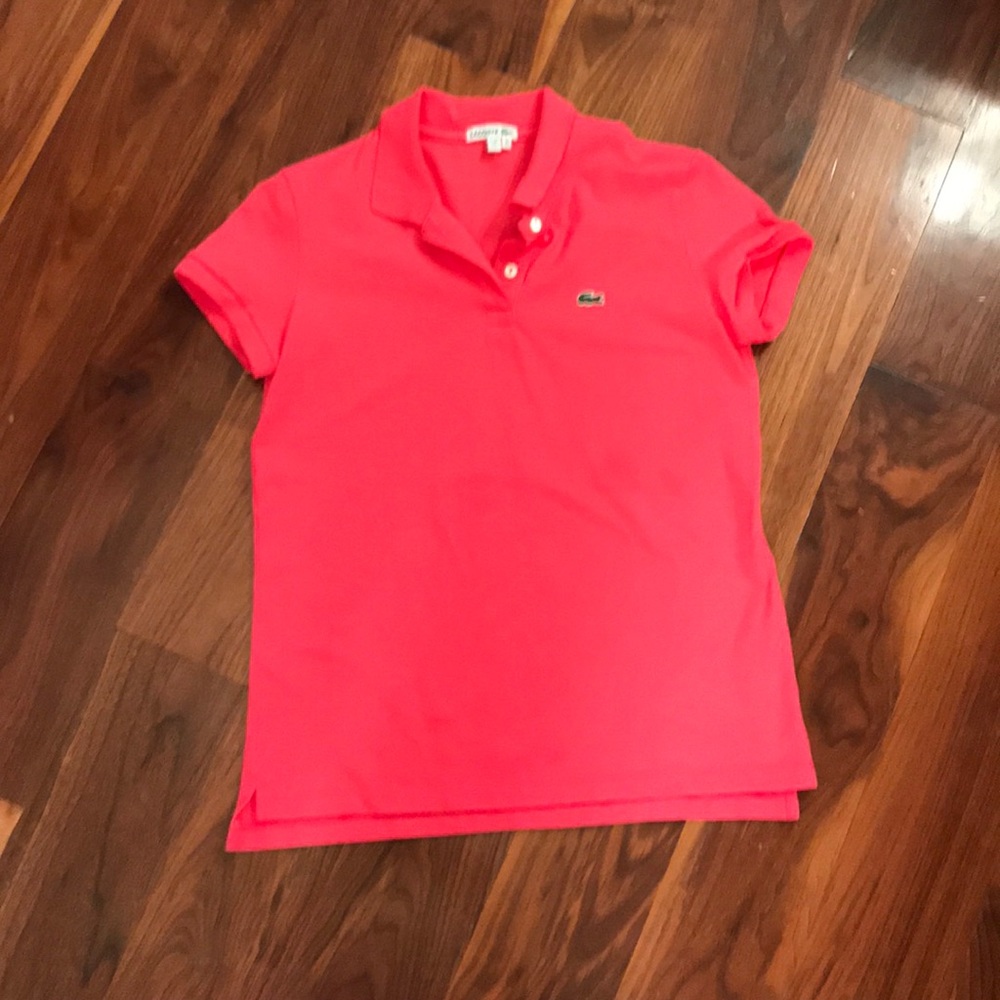 Lacoste pink collared shirt
